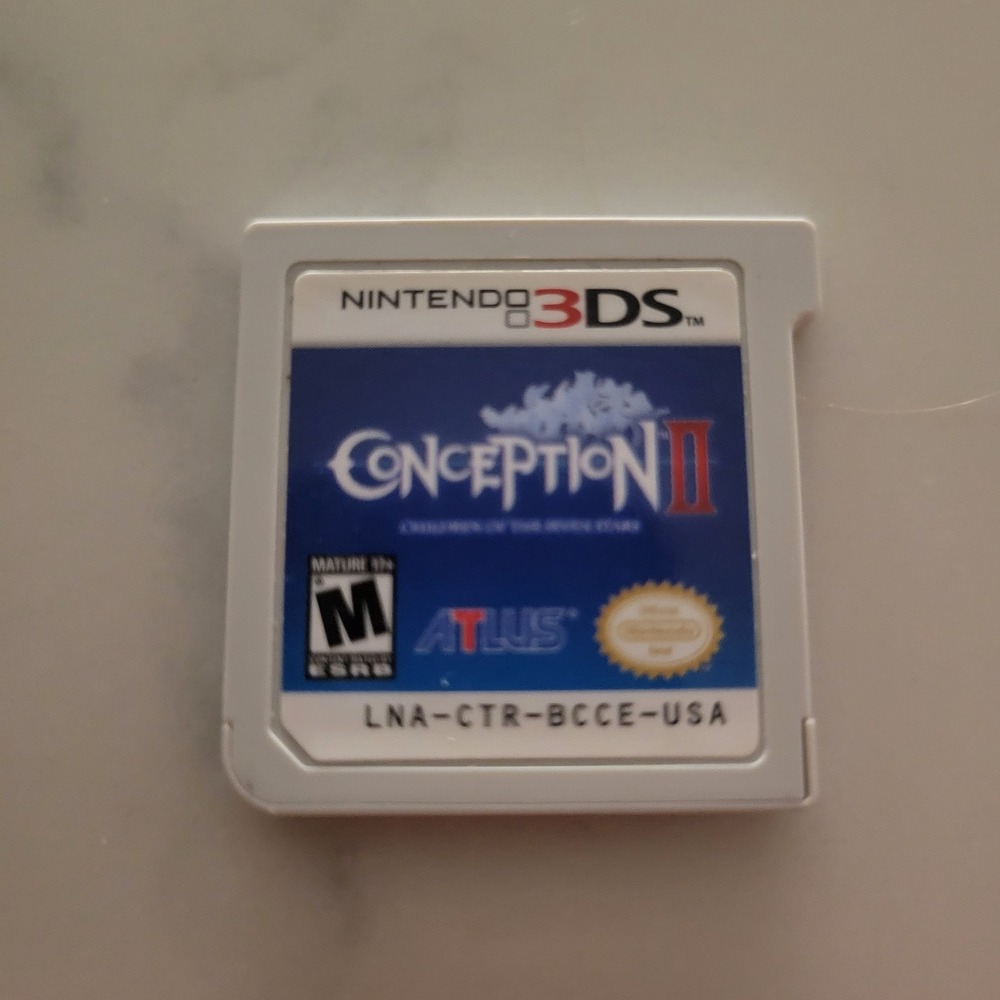 Conception II: Children of the Seven Stars (Nintendo 3DS, 2014) Cartridge Tested
